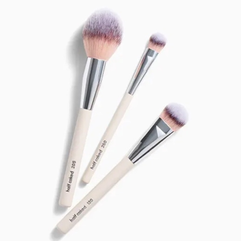 💄HALF CAKED The Essentials: Face Collection 3 Piece Brush Set Vegan Cruelty Free